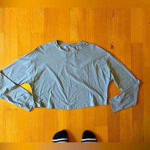Soft Grey/Blue Lululemon Long Sleeve Crop